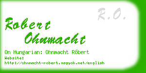 robert ohnmacht business card